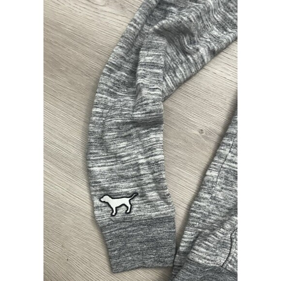 PINK by Victoria’s Secret  Gray Hoodie floral tropical  zip up jacket  medium - Picture 2 of 8